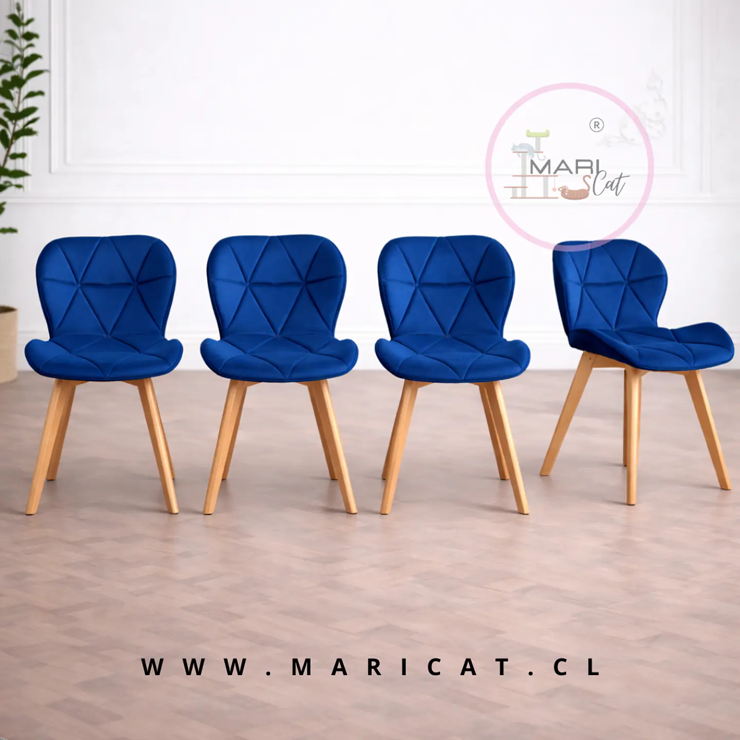 Silla Mariposa Velvet Azul – Living y Recepción 1