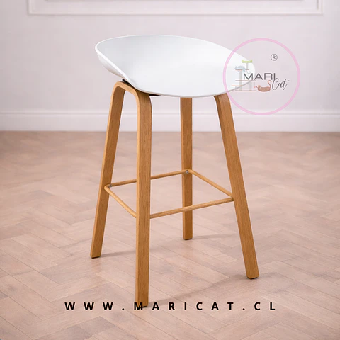 Taburete Bar Alto Towerwood Polipropileno Café 75cm
