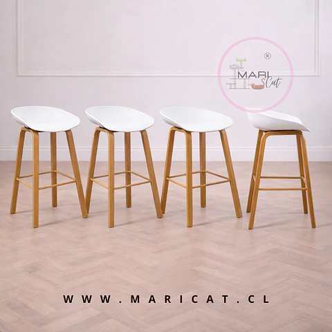 Taburete Bar Alto Towerwood Polipropileno Café 75cm