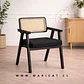 Silla Chandigarh de Madera rattan Negro con Cojin Pro- living recepcion lectura - Miniatura 1