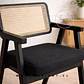 Silla Chandigarh de Madera rattan Negro con Cojin Pro- living recepcion lectura - Miniatura 2