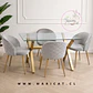 Comedor Rectangular Vidrio 4 Sillas Crossback – Mesa 130x80cm - Miniatura 1