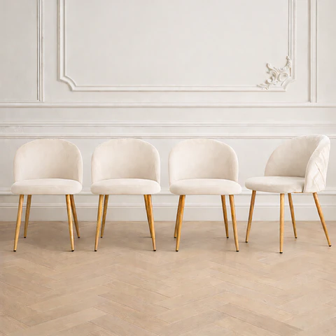 Comedor Rectangular Vidrio 4 Sillas Crossback – Mesa 130x80cm