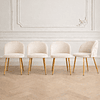 Mesa Rectangular Chile Crossback Madrid + Silla Tokio Velvet Wood Beige