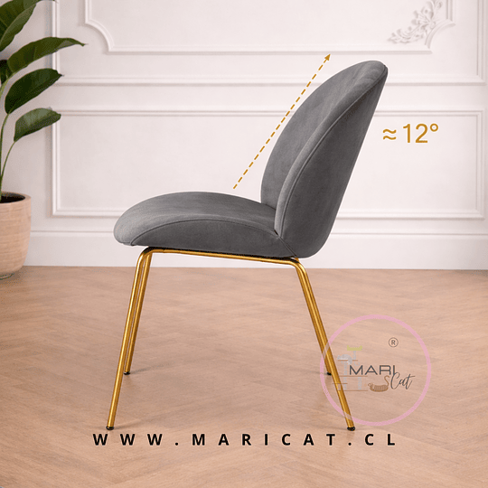 Silla Paris Velvet Gold Gris 