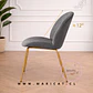 Silla Paris Velvet Gris con Patas Metálicas Doradas - Miniatura 2