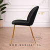 Pack 4 Silla Paris Velvet Gold Negro