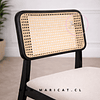  Silla Verona de Comedor Madera Negra con Ratán y Asiento Beige 