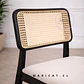 Silla Verona de Madera Negra con Rattan y Asiento Be - Miniatura 3