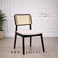 Silla Verona de Madera Negra con Rattan y Asiento Be - Miniatura 1