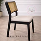 Silla Verona de Madera Negra con Rattan y Asiento Be - Miniatura 2