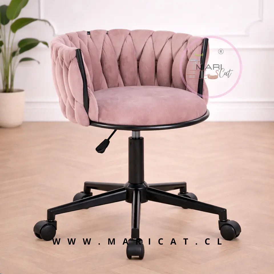 Silla escritorio King Black Giratoria velvet - oficina manicurista recepcion 1