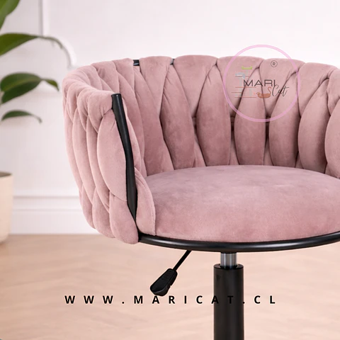 Silla escritorio King Black Giratoria velvet - oficina manicurista recepcion