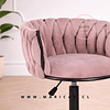 Silla de Oficina King Giratoria con Pistón a Gas y Tapiz en Felpa Rosa Lila