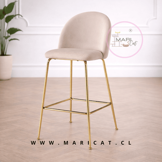 Taburete Velvet Lexury Gold Beige