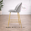 Taburete Velvet Lexury Gold Gris Grey