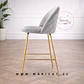 Taburete Bar Alto Velvet Luxury Terciopelo Dorado 66cm - Miniatura 1