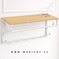 Repisa Perchero Vasaro de Pared con Barra y 5 Ganchos – Estante Industrial MDF y Metal - Miniatura 1