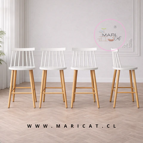 Taburete Bar Alto Windsor Polipropileno Blanco 64cm