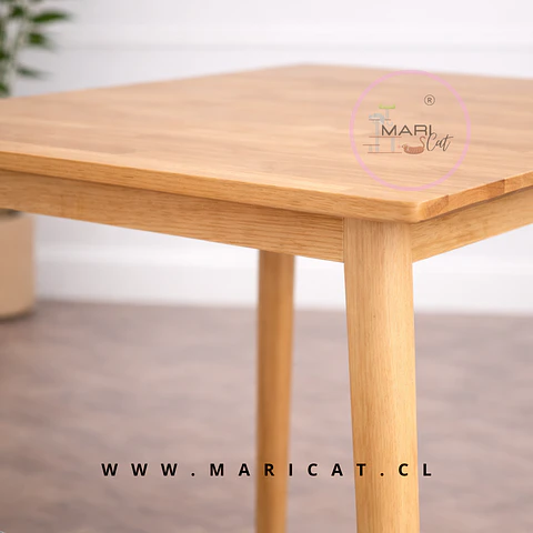 Mesa Vema Cuadrada 60x60 cm de Madera Natural – Diseño cafetería terraza