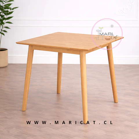 Mesa Vema Cuadrada 60x60 cm de Madera Natural – Diseño cafetería terraza