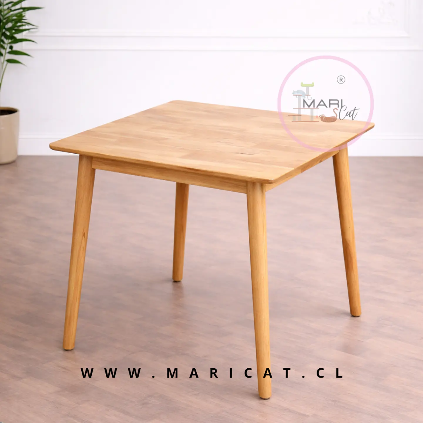 Mesa Vema Cuadrada 70X70 cm de Madera Natural – comedor cafetería terraza 1