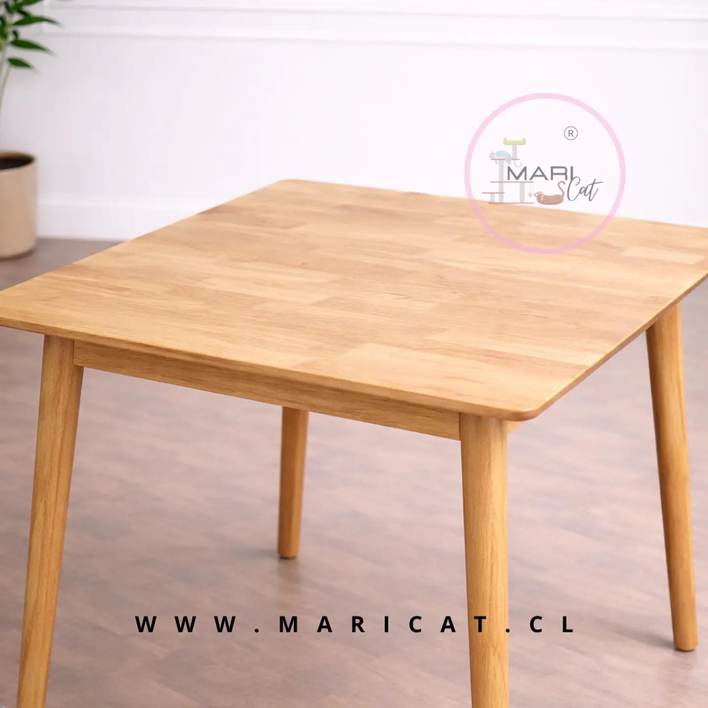 Mesa Vema Cuadrada 70X70 cm de Madera Natural – comedor cafetería terraza 2