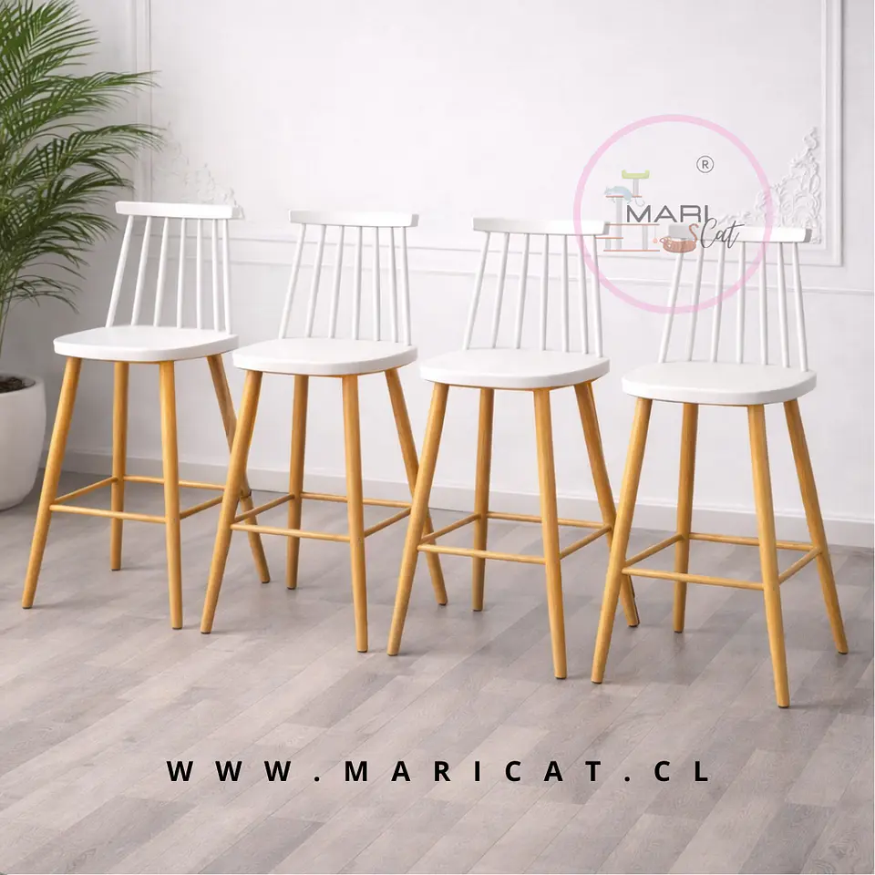 Pack 4 Taburete Bar Windsor Polipropileno Blanco- Cocina terraza restuarant 1