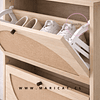 Mueble Organizador Zapatero Ratán Ruka Nordico de MDF – Diseño Natural y Compacto