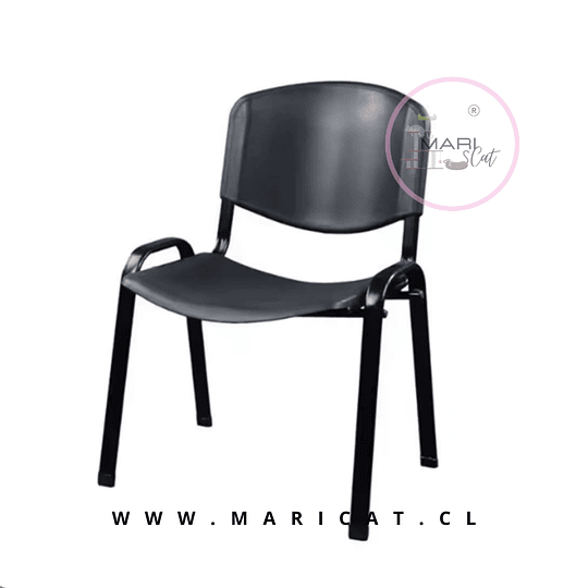 Silla ISO Negra de Polipropileno con Estructura Metálica – Reunión y Oficina