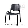 Silla ISO Negra de Polipropileno con Estructura Metálica – Reunión y Oficina