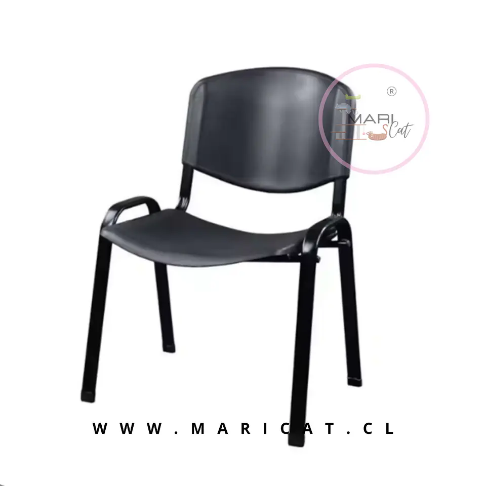 Silla ISO Negra de Polipropileno y Metálica 2