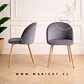 Pack de 2 Sillas Nórdica Velvet Gris con Patas Metálicas Wood - Miniatura 1