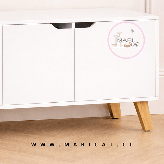Rack TV Blanco Bakken 140 cm MDF con Patas de Madera Natural