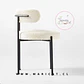Comedor Mesa Cross Bursa 120 cm Vidrio Patas Negras + 5 Sillas Teddy Bouclé Beige - Miniatura 2