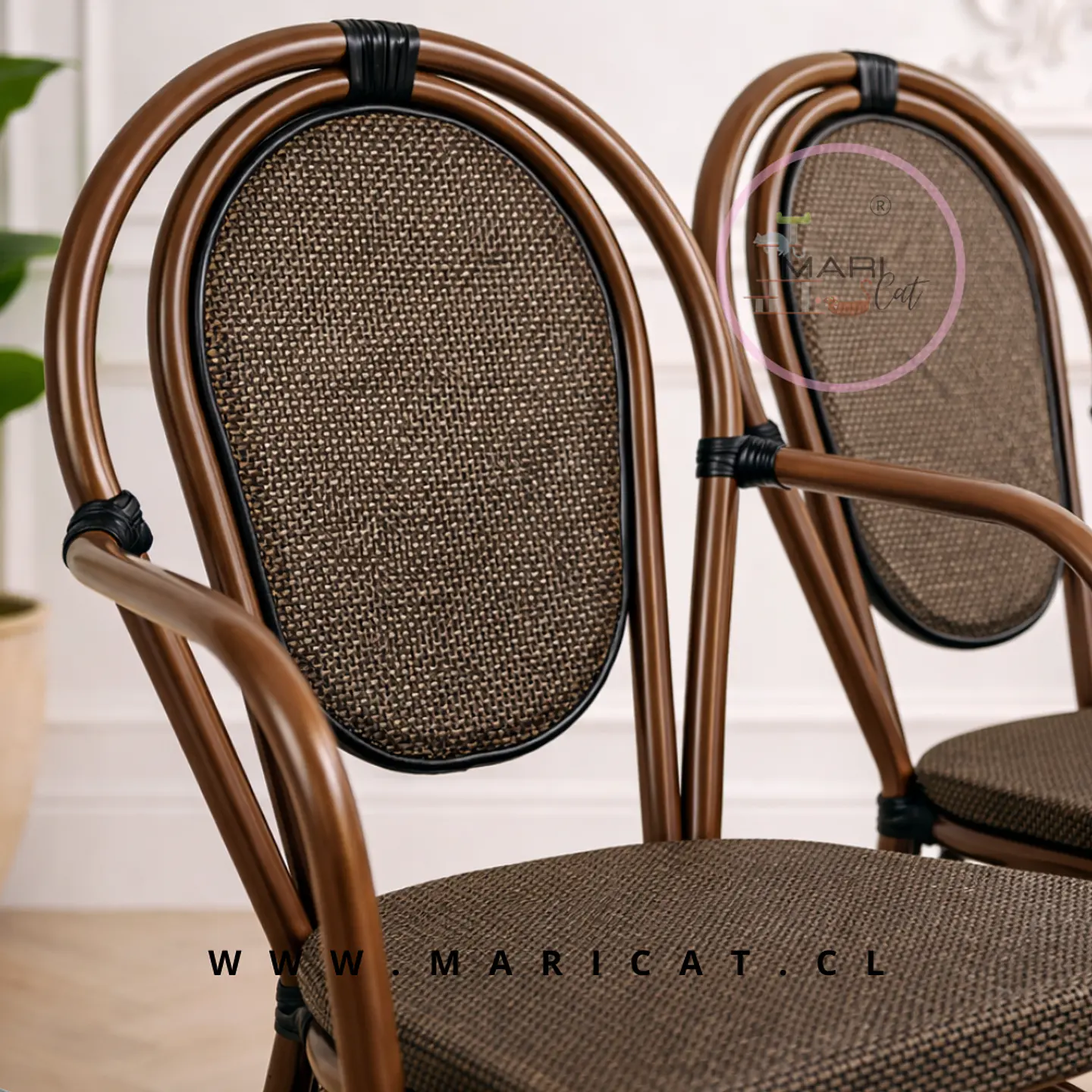 Pack de 4 Sillas Provence Parisina de Rattan con Reposabrazos Pa 2