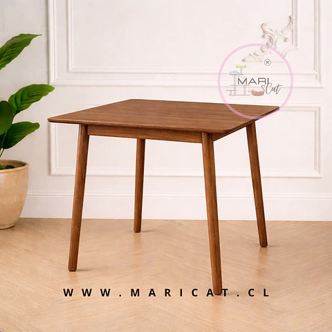Mesa Vema Cuadrada 60x60 cm de Madera Natural – Diseño cafetería terraza