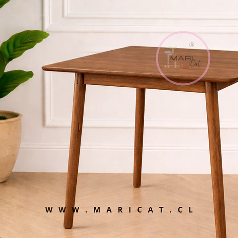 Mesa Vema Cuadrada 60x60 cm de Madera Natural – Diseño cafetería terraza