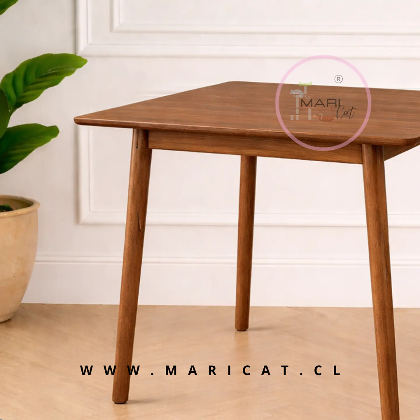 Mesa Vema Cuadrada 60x60 cm de Madera Natural – Diseño cafetería terraza 2
