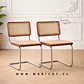 Packs de 2 Silla Breuer Madera Oscura y Rattan Silver - Miniatura 1