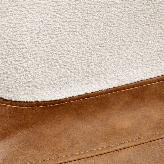 Pack 2 Taburetes Mut Regulables en Ecocuero Café y Boucle Beige 