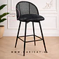 Set 2 Taburete Bar Regulable Industrial Eco Cuero Negro-cocina  - Miniatura 2