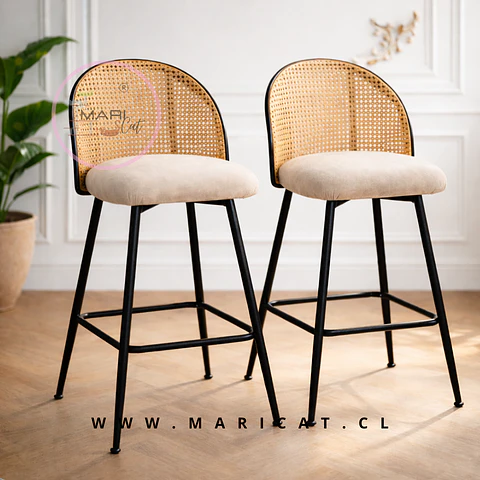 Taburete Bar Regulable Industrial Eco Cuero Beige