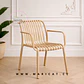 Set 4 Silla Butaca France de Polipropileno Beige con Apoyabrazos – Apilable, Resistente y Diseño Moderno - Miniatura 2