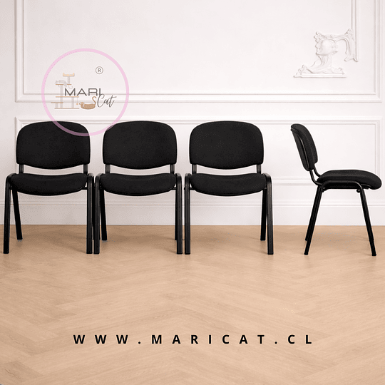 Silla ISO Negra Lino con Estructura Metálica – Reunión y Oficina