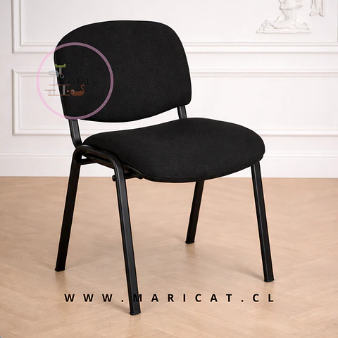 Silla ISO Negra Lino con Estructura Metálica