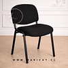 Silla ISO Negra Lino con Estructura Metálica – Reunión y Oficina