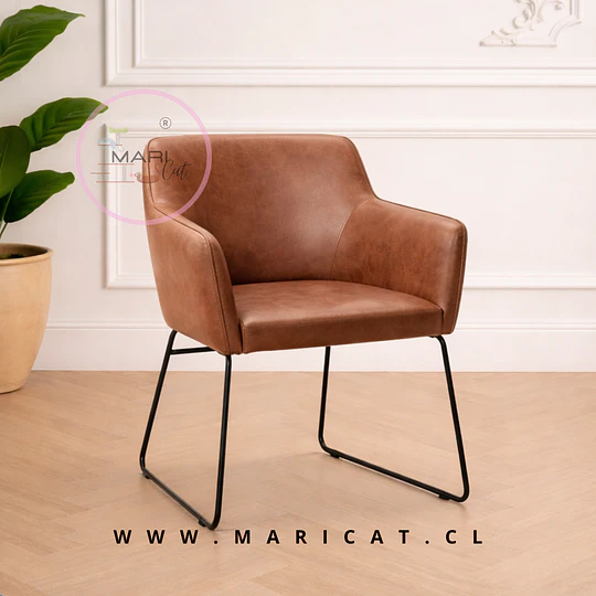 Butaca Sitial de Cuero Sintético Moderna Café Marrón Albania Burgos 