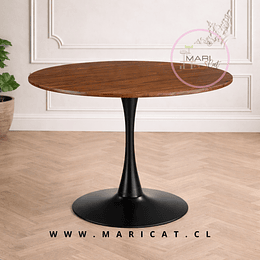Mesa Tulip Redonda MDF y Base Metálica Wood