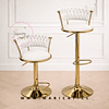 Pack de 2 Taburete Bar regulable queen velvet Blanco gold 